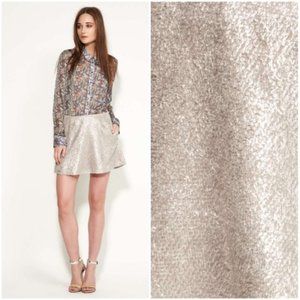 Theyskens' Theory Silver Textured Mini Skirt